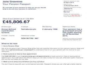 Example of pension passport