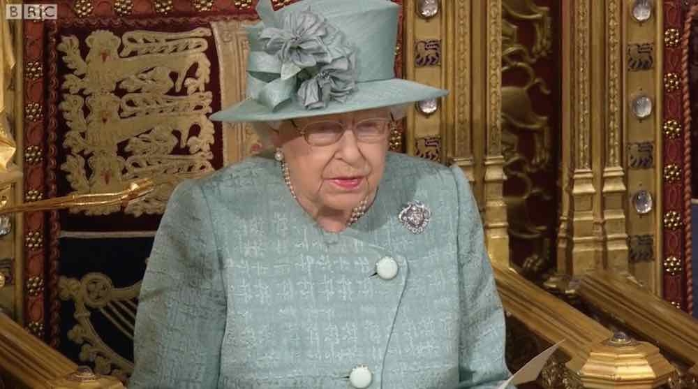 HM The Queen delivering the Queen's Speech today