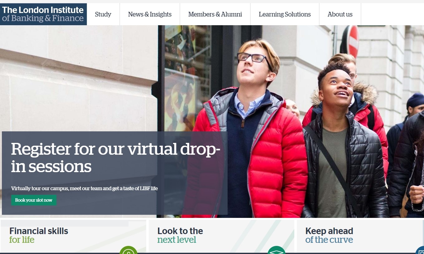 The London Institute of Banking & Finance's website